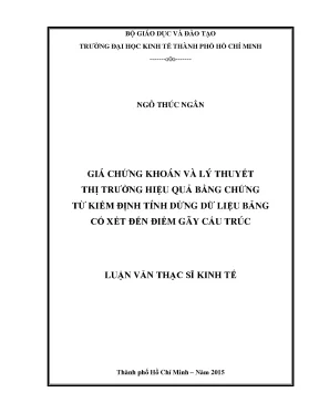 Luận văn giá chứng khoán và lý thuyết thị trường hiệu quả bằng chứng từ kiểm định tính dừng dữ liệu bảng có xét đến điểm gãy cấu trúc