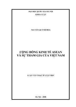 Cộng đồng kinh tế asean và sự tham gia của việt nam