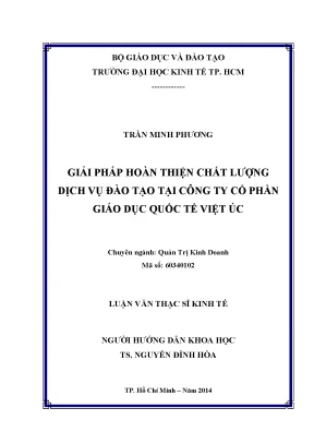 Luận văn giải pháp hoàn thiện chất lượng dịch vụ đào tạo tại công ty cổ phần giáo dục quốc tế việt úc