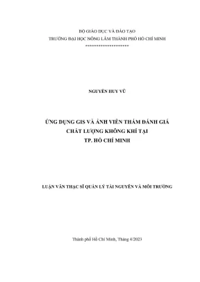 Luận văn thạc sĩ quản lý tài nguyên và môi trường ứng dụng gis và ảnh viễn thám đánh giá chất lượng không khí tại tp hồ chí minh