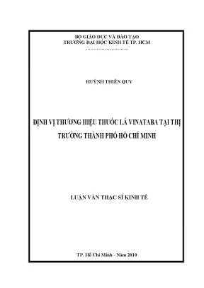 Luận văn định vị thương hiệu thuốc lá vinataba tại thị trường thành phố hồ chí minh