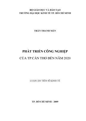 Luận văn phát triển công nghiệp của tp cần thơ đến năm 2020