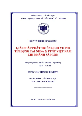 Luận văn giải pháp phát triển dịch vụ phi tín dụng tại nhno ptnt việt nam chi nhánh sài gòn