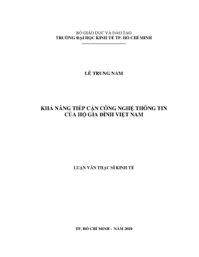 Luận văn khả năng tiếp cận công nghệ thông tin của hộ gia đình việt nam