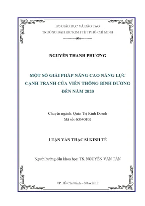 Luận văn một số giải pháp nâng cao năng lực cạnh tranh của viễn thông bình dương đến năm 2020