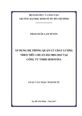 Luận văn áp dụng hệ thống quản lý chất lượng theo tiêu chuẩn iso 9001 2015 tại công ty tnhh sedovina