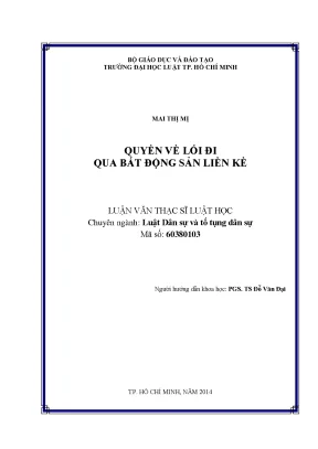 Quyền về lối đi qua bất động sản liền kề