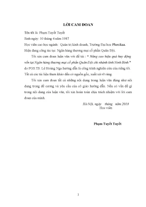 Nâng cao hiệu quả huy động vốn tại ngân hàng thương mại cổ phần quân đội chi nhánh tỉnh ninh bình