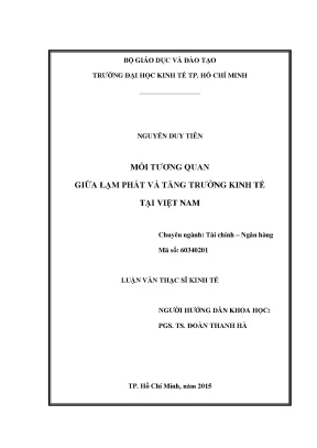 Luận văn mối tương quan giữa lạm phát và tăng trưởng kinh tế tại việt nam