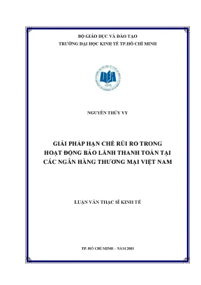 Luận văn giải pháp hạn chế rủi ro trong hoạt động bảo lãnh thanh toán tại các ngân hàng thương mại việt nam