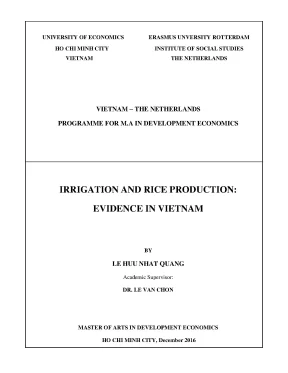 Luận văn irrigation and rice production evidence in vietnam