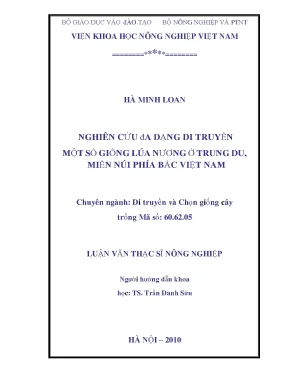 Nghiên cứu đa dạng di truyền một số giống lúa nương ở trung du miền núi phía bắc việt nam