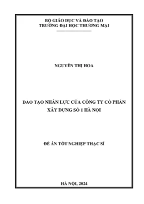 Luận văn đào tạo nhân lực của công ty cổ phần xây dựng số 1 hà nội