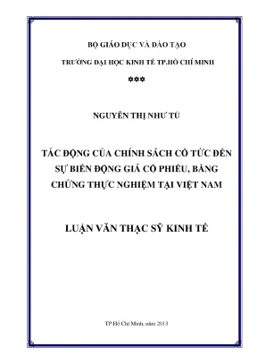 Luận văn tác động của chính sách cổ tức đến sự biến động giá cổ phiếu bằng chứng thực nghiệm tại việt nam