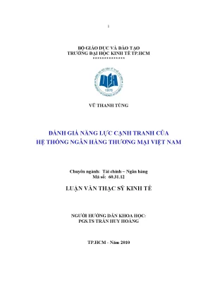 Luận văn đánh giá năng lực cạnh tranh của hệ thống ngân hàng thương mại việt nam