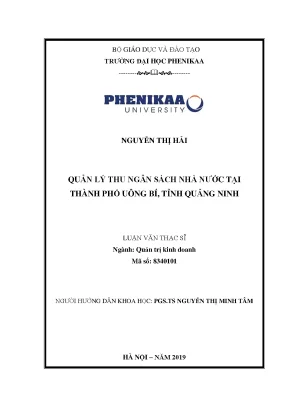 Quản lý thu ngân sách nhà nước tại thành phố uông bí tỉnh quảng ninh
