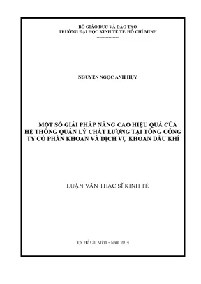 Luận văn một số giải pháp nâng cao hiệu quả của hệ thống quản lý chất lượng tại tổng công ty cổ phần khoan và dịch vụ khoan dầu khí
