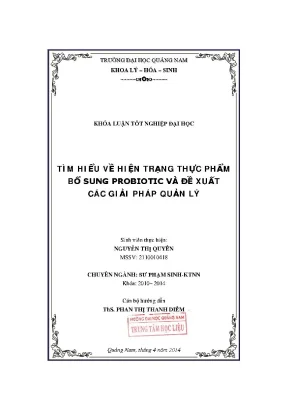 0259 tìm hiểu về hiện trạng thực phẩm bổ sung probiotic và đề xuất các giải pháp quản lí nguyễn thị quyên luận văn đh quảng nam