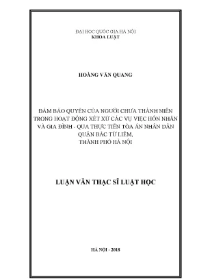 Đảm bảo quyền của người chưa thành niên trong hoạt động xét xử các vụ việc hôn nhân và gia đình