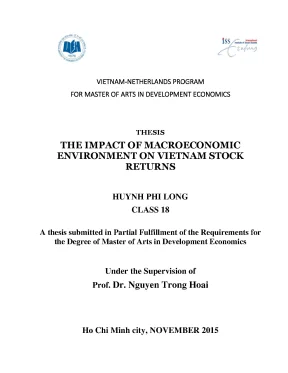 Luận văn the impact of macroeconomics environment on vietnam stock returns