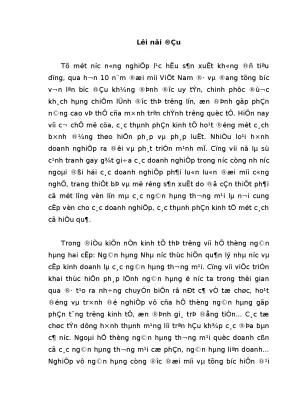 Nâng cao chất lượng tín dụng tại chi nhánh ngân hàng công thương nghệ an