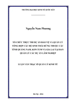 Luận văn thạc sĩ quản lý kinh tế tổ chức thực thi dự án bảo vệ và quản lý tổng hợp các hệ sinh thái rừng thuộc các tỉnh quảng nam kon tum và gia lai tại ban quản lý các dự án lâm nghiệp