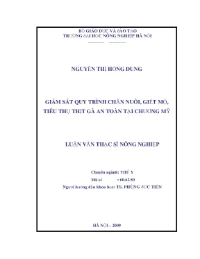 Giám sát quy trình chăn nuôi giết mổ tiêu thụ thịt gà an toàn tại chương mỹ