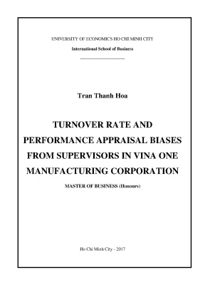 Luận văn turnover rate and performance appraisal biases from supervisors in vina one manufacturing corporation