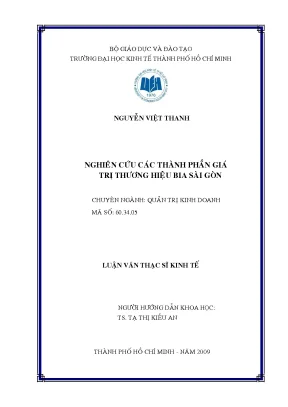 Luận văn nghiên cứu các thành phần giá trị thương hiệu bia sài gòn