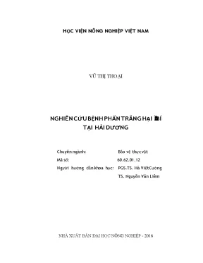 Nghiên cứu bệnh phấn trắng hại bầu bí tại hải dương
