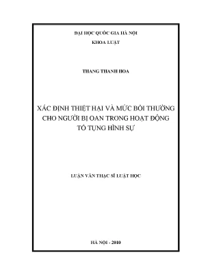 Xác định thiệt hại và mức bồi thường cho người bị oan trong hoạt động tố tụng hình sự