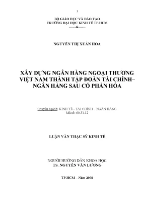 Luận văn xây dựng ngân hàng ngoại thương việt nam thành tập đoàn tài chính ngân hàng sau cổ phần hóa