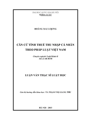Căn cứ tính thuế thu nhập cá nhân theo pháp luật việt nam
