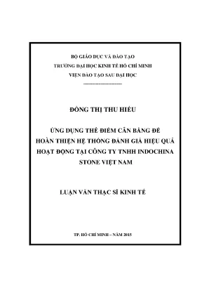 Luận văn ứng dụng thẻ điểm cân bằng để hoàn thiện hệ thống đánh giá hiệu quả hoạt động tại công ty tnhh indochina stone việt nam