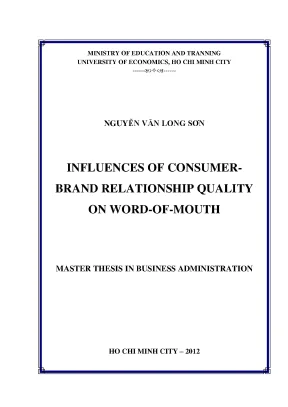 Luận văn influences of consumer brand relationship quality on word of mouth