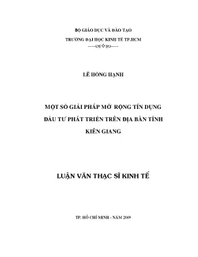 Luận văn một số giải pháp mở rộng tín dụng đầu tư phát triển trên địa bàn tỉnh kiên giang