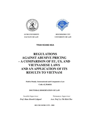Regulations against abusive pricing a comparison of eu us and vietnam laws