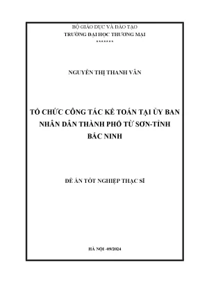 Luận văn tổ chức công tác kế toán tại ủy ban nhân dân thành phố từ sơn tỉnh bắc ninh