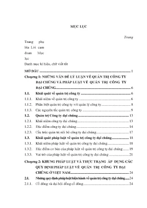 Pháp luật về quản trị công ty đại chúng ở việt nam
