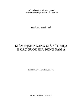 Luận văn kiểm định ngang giá sức mua ở các quốc gia đông nam á