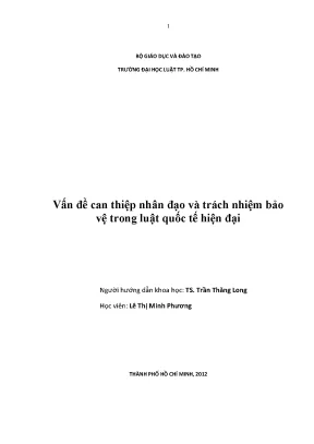 Vấn đề can thiệp nhân đạo và trách nhiệm bảo vệ trong luật quốc tế hiện đại