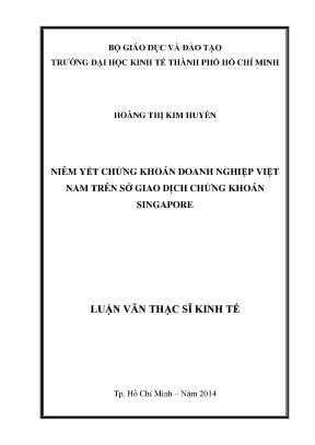 Luận văn niêm yết chứng khoán doanh nghiệp việt nam trên sở giao dịch chứng khoán singapore