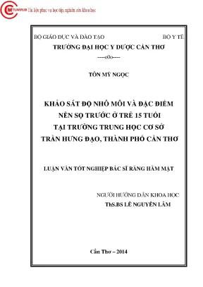 2715 khảo sát độ nhô môi và đặc điểm nền sọ trước ở trẻ 15 tuổi tại trường trung học cơ sở trần hưng đạo tp cần thơ