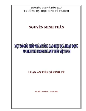 Luận văn một số giải pháp nhằm nâng cao hiệu quả hoạt động marketing trong ngành thép việt nam