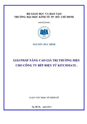 Luận văn giải pháp nâng cao giá trị thương hiệu cho công ty bếp điện từ kitchmate
