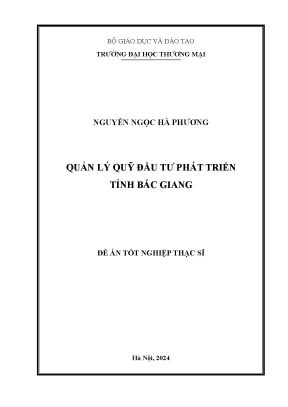 Luận văn quản lý quỹ đầu tư phát triển tỉnh bắc giang