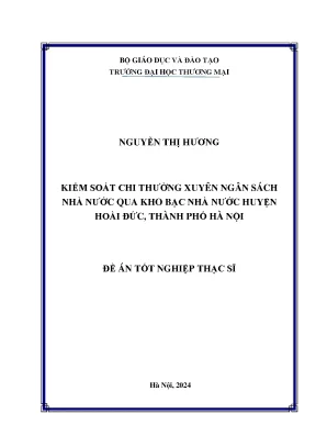 Luận văn kiểm soát chi thường xuyên ngân sách nhà nước qua kho bạc nhà nước huyện hoài đức thành phố hà nội