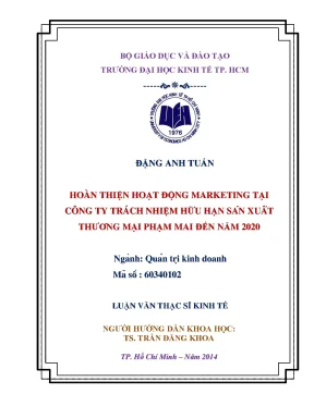 Luận văn hoàn thiện hoạt động marketing tại công ty trách nhiệm hữu hạn sản xuất thương mại phạm mai đến năm 2020