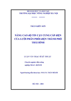 Nâng cao độ tin cậy cung cấp điện của lưới phân phối điện thành phố thái bình