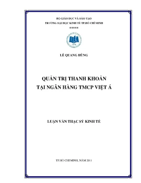 Luận văn quản trị thanh khoản tại ngân hàng tmcp việt á